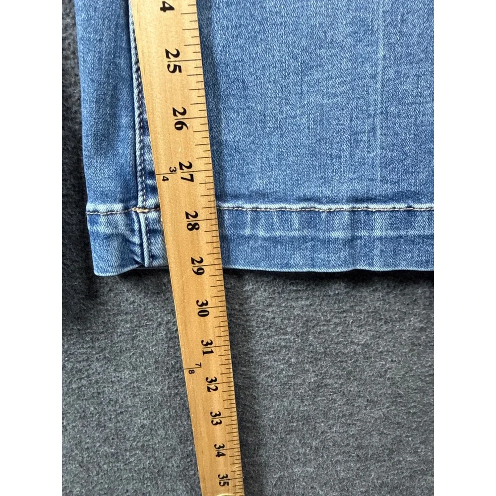 American Eagle Super Hi-Rise Flare Women 6 Blue Patch Pocket Jeans Night Out